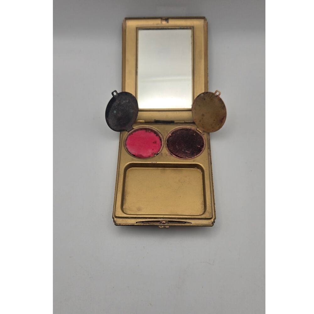 VTG Metal West Point Military Academy Crest Pin Front Make Up Case